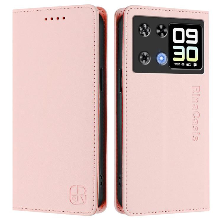 For Cubot P90 RC01 Dual-Folded Magnetic Suction RFID Leather Phone Case