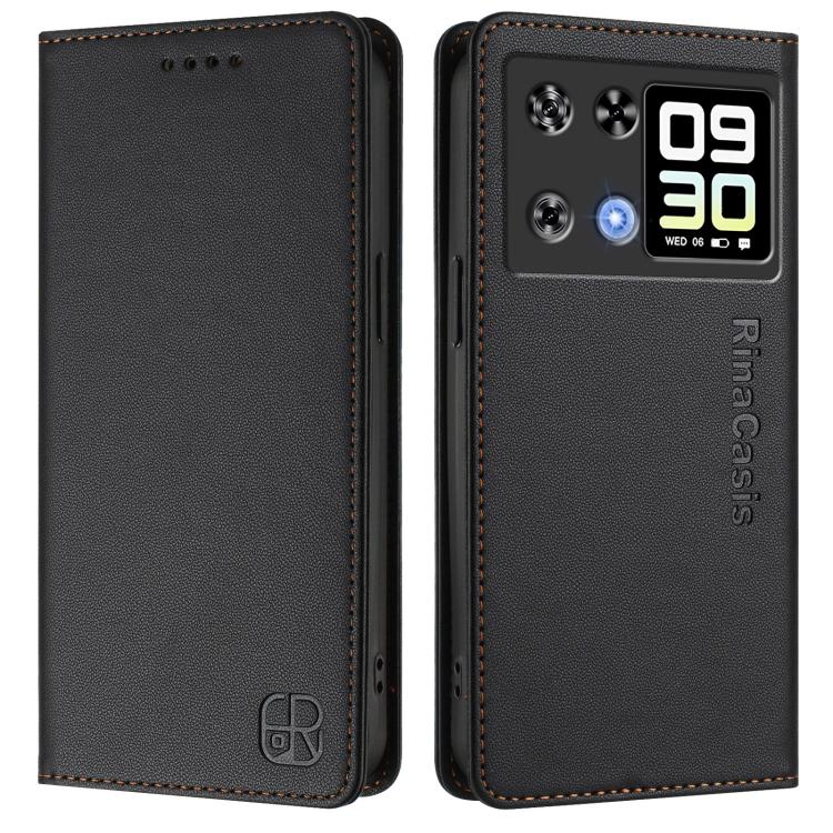 For Cubot P90 RC01 Dual-Folded Magnetic Suction RFID Leather Phone Case