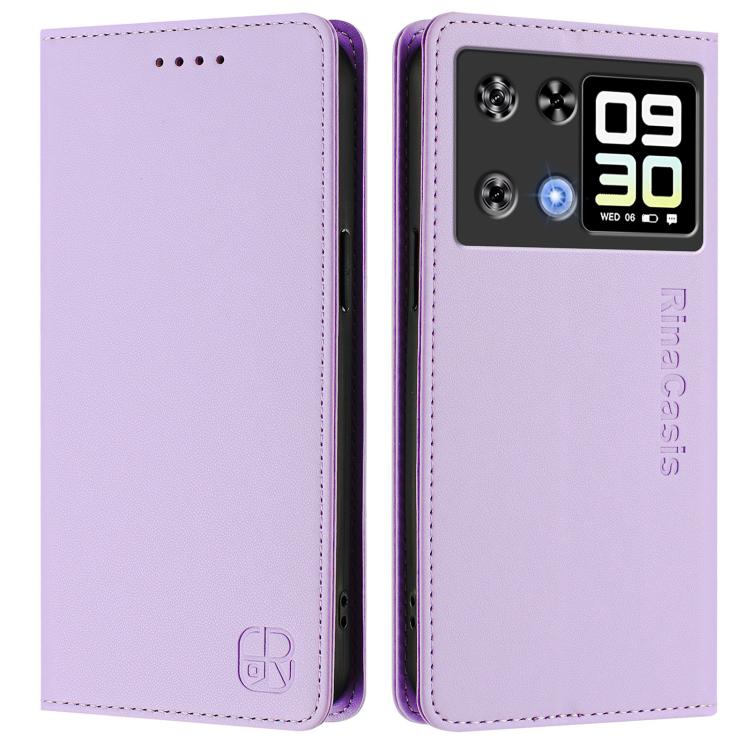 For Cubot P90 RC01 Dual-Folded Magnetic Suction RFID Leather Phone Case
