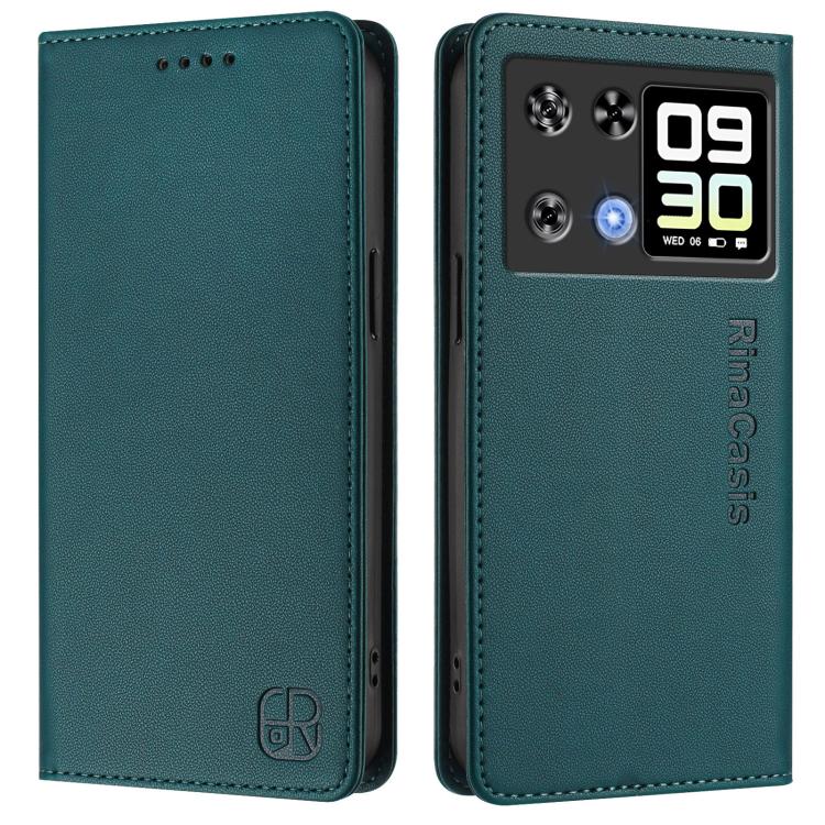 For Cubot P90 RC01 Dual-Folded Magnetic Suction RFID Leather Phone Case