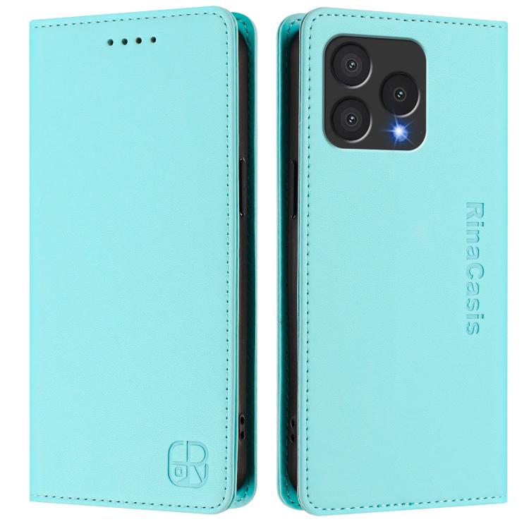 For Cubot A40 RC01 Dual-Folded Magnetic Suction RFID Leather Phone Case