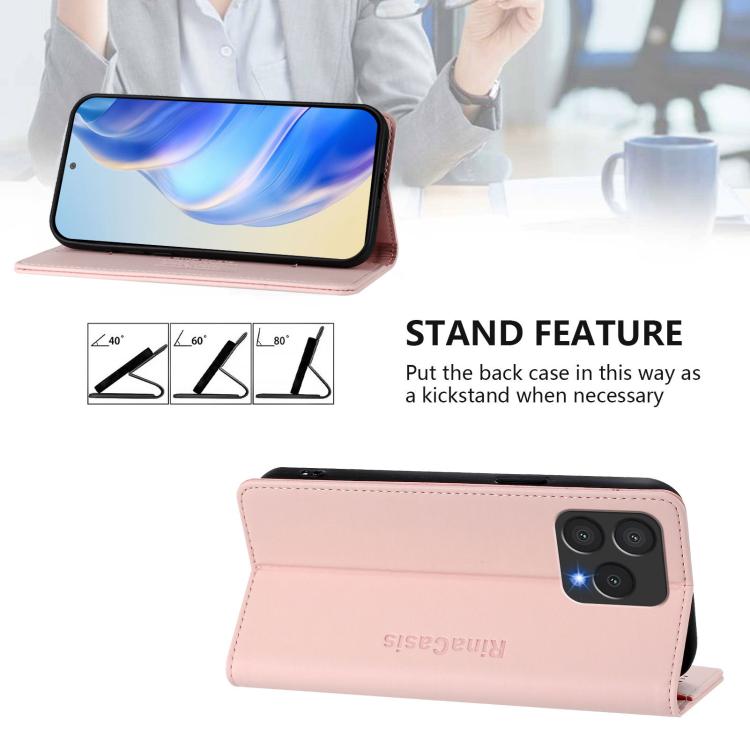 For Cubot A40 RC01 Dual-Folded Magnetic Suction RFID Leather Phone Case