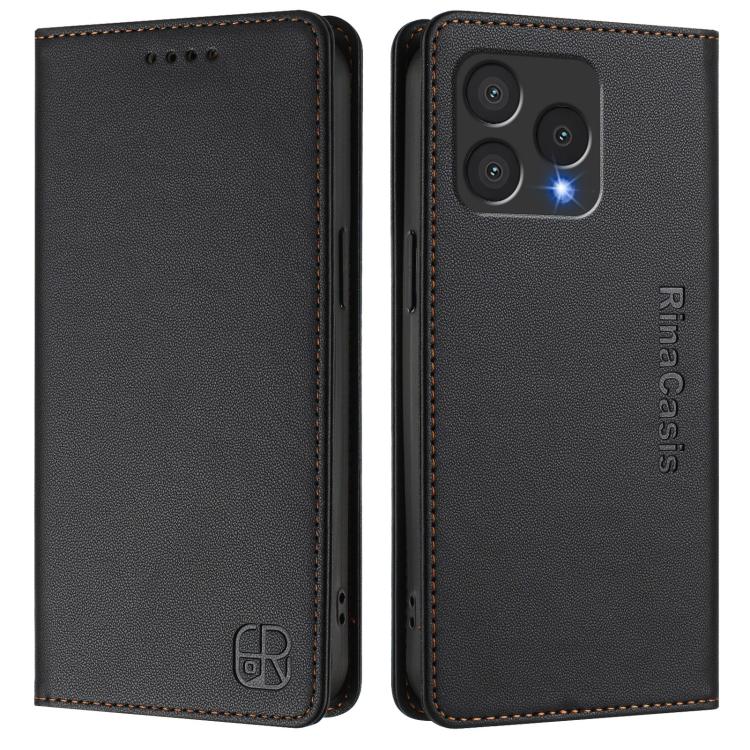 For Cubot A40 RC01 Dual-Folded Magnetic Suction RFID Leather Phone Case