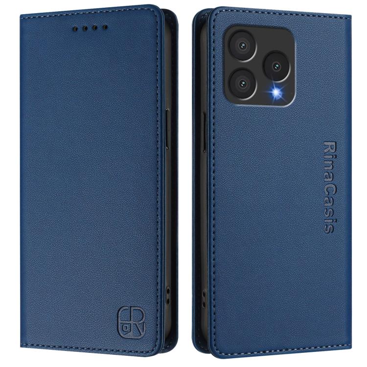 For Cubot A40 RC01 Dual-Folded Magnetic Suction RFID Leather Phone Case