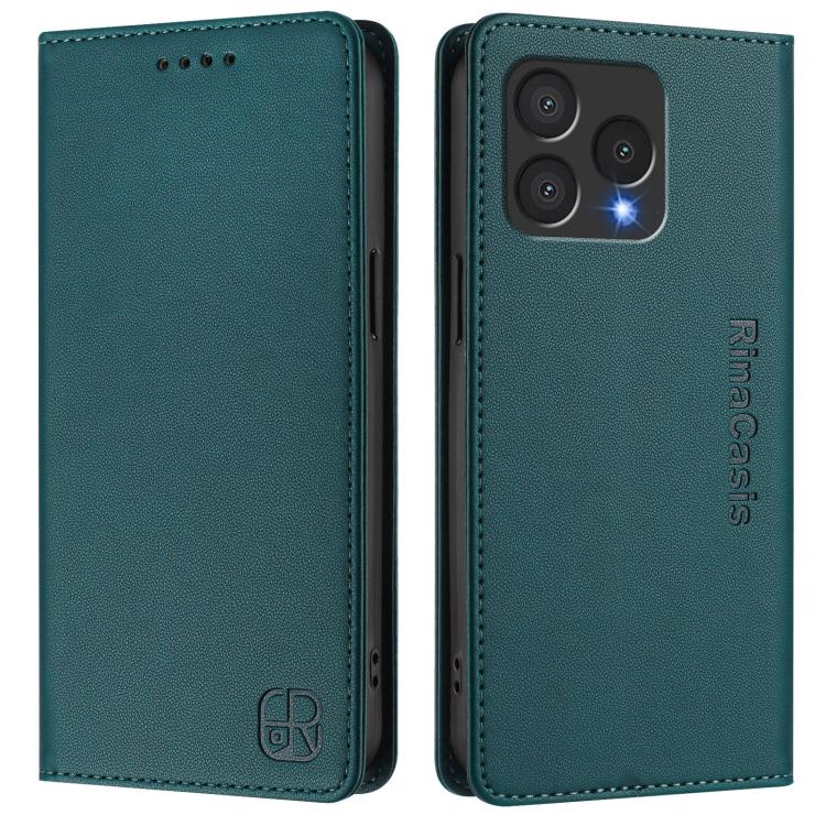 For Cubot A40 RC01 Dual-Folded Magnetic Suction RFID Leather Phone Case