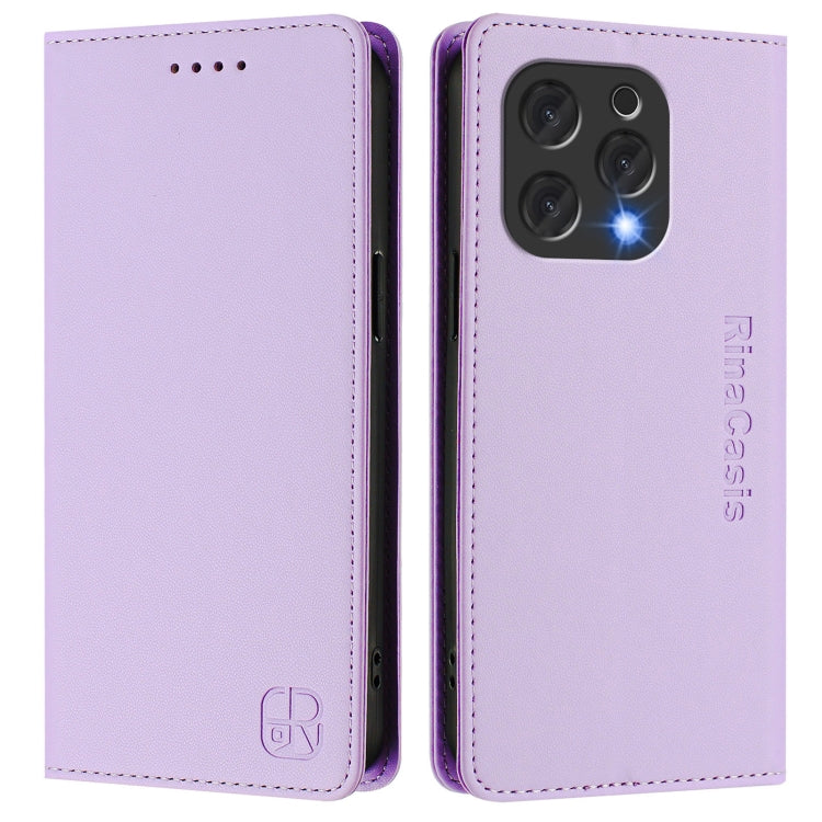 For Doofee N55 Plus RC01 Dual-Folded Magnetic Suction RFID Leather Phone Case