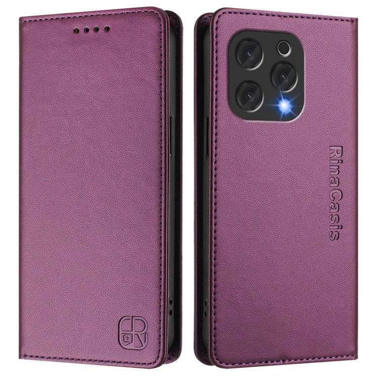 For Doofee N55 Plus RC01 Dual-Folded Magnetic Suction RFID Leather Phone Case