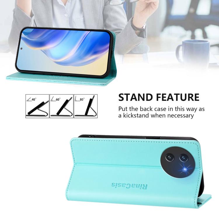 For Doogee Note 59 / Note 59 Pro RC01 Dual-Folded Magnetic Suction RFID Leather Phone Case