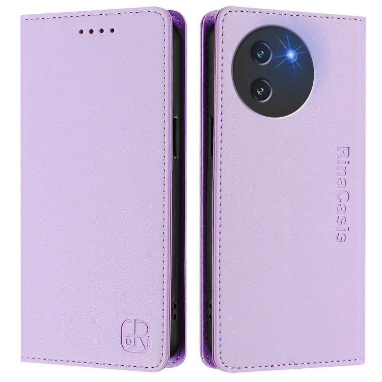 For Doogee Note 59 / Note 59 Pro RC01 Dual-Folded Magnetic Suction RFID Leather Phone Case