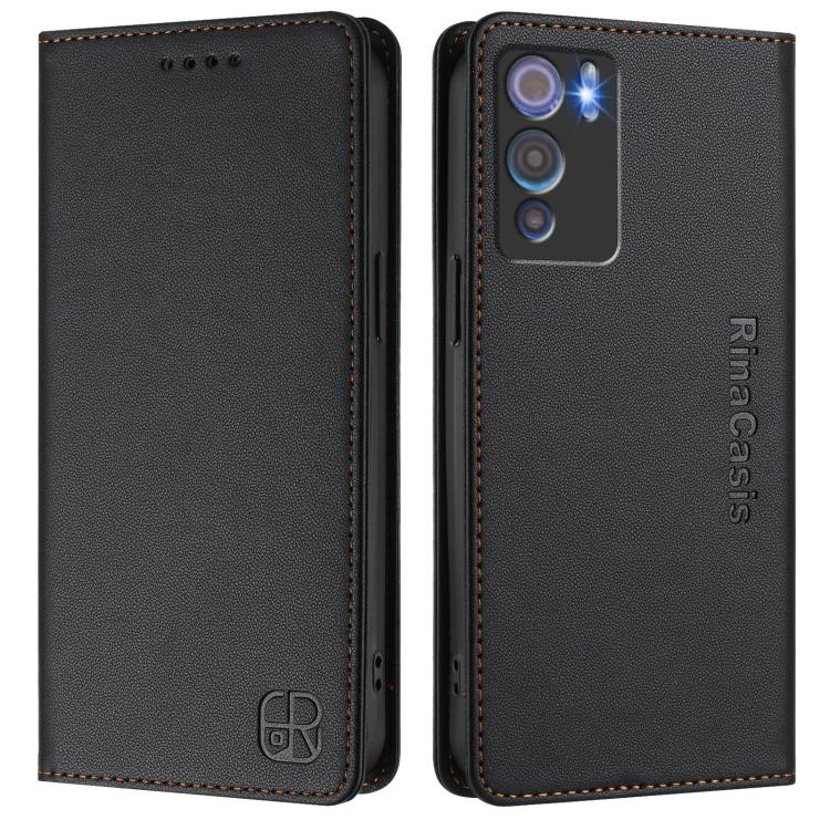 For Doogee N60 Pro RC01 Dual-Folded Magnetic Suction RFID Leather Phone Case