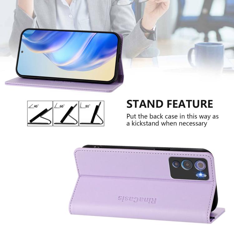 For Doogee N60 Pro RC01 Dual-Folded Magnetic Suction RFID Leather Phone Case