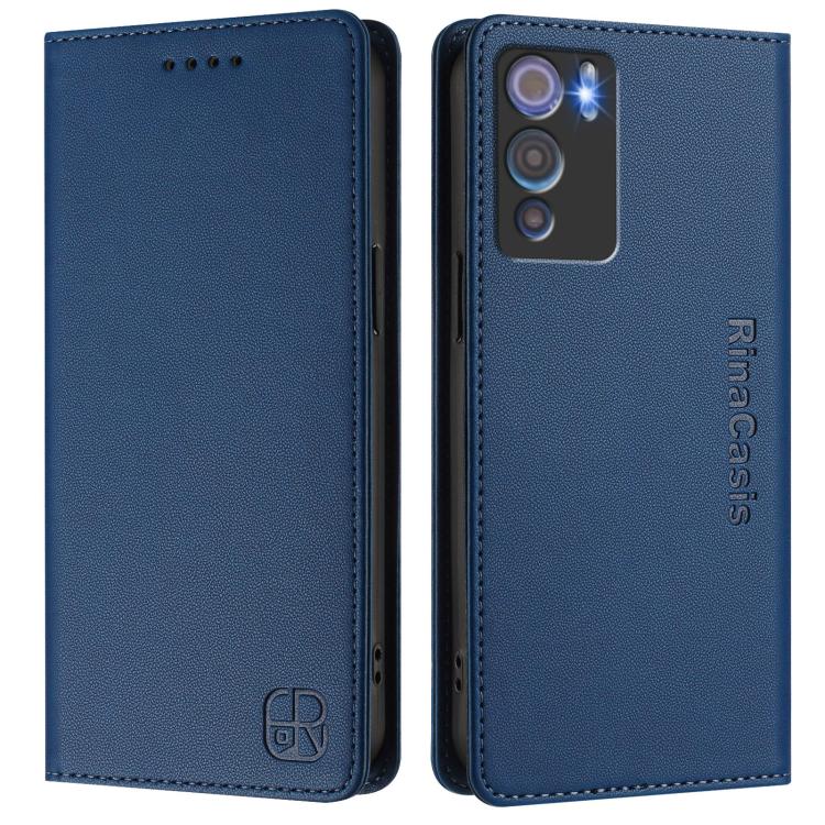 For Doogee N60 Pro RC01 Dual-Folded Magnetic Suction RFID Leather Phone Case