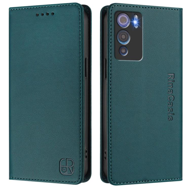 For Doogee N60 Pro RC01 Dual-Folded Magnetic Suction RFID Leather Phone Case