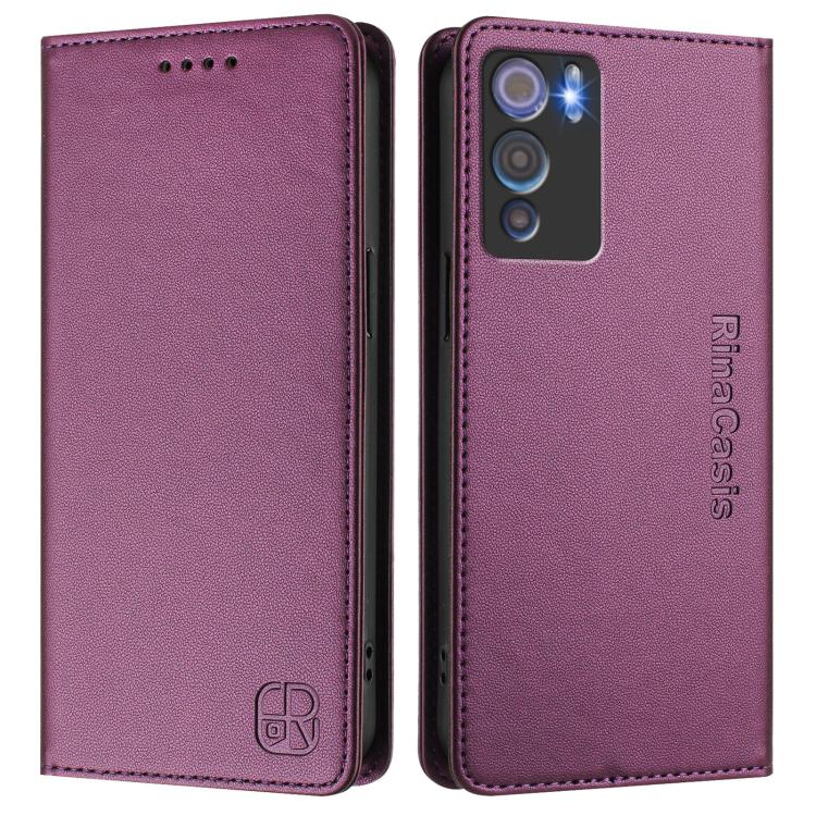 For Doogee N60 Pro RC01 Dual-Folded Magnetic Suction RFID Leather Phone Case