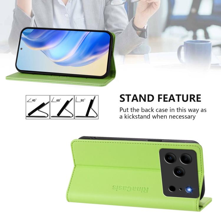 For Doogee Note 56 / Note 56 Pro RC01 Dual-Folded Magnetic Suction RFID Leather Phone Case