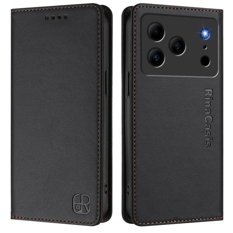 For Doogee Note 56 / Note 56 Pro RC01 Dual-Folded Magnetic Suction RFID Leather Phone Case