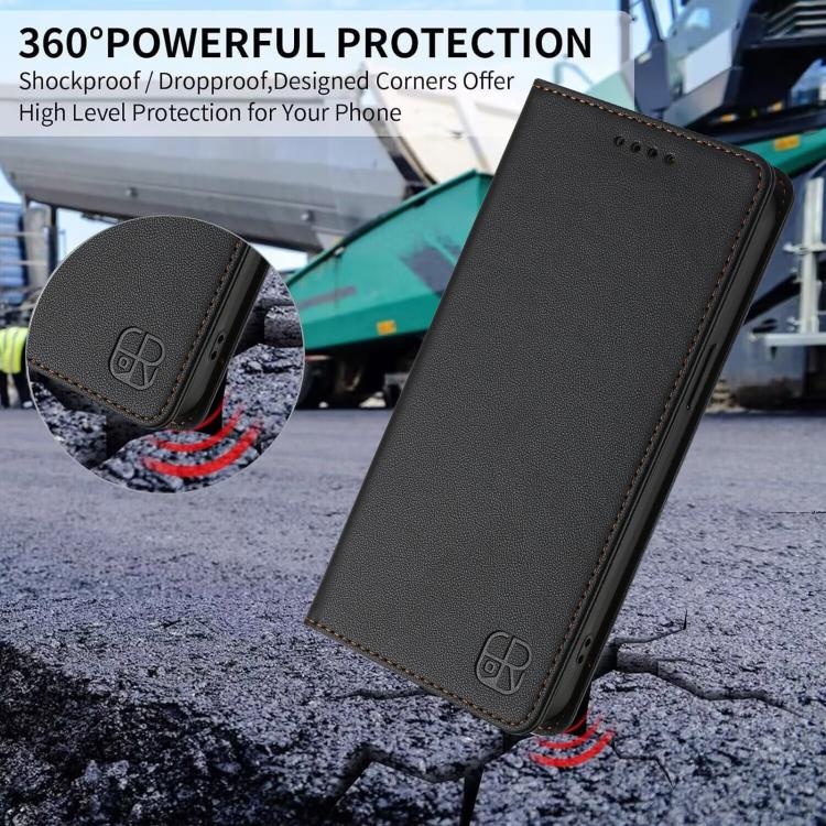 For Doogee Note 56 / Note 56 Pro RC01 Dual-Folded Magnetic Suction RFID Leather Phone Case