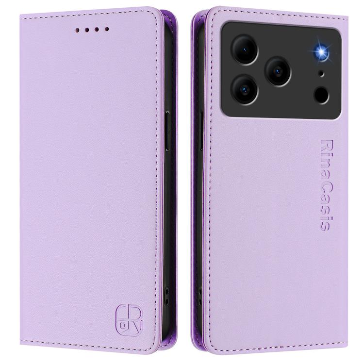 For Doogee Note 56 / Note 56 Pro RC01 Dual-Folded Magnetic Suction RFID Leather Phone Case