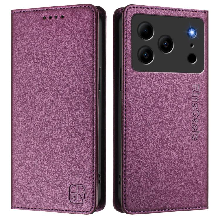 For Doogee Note 56 / Note 56 Pro RC01 Dual-Folded Magnetic Suction RFID Leather Phone Case