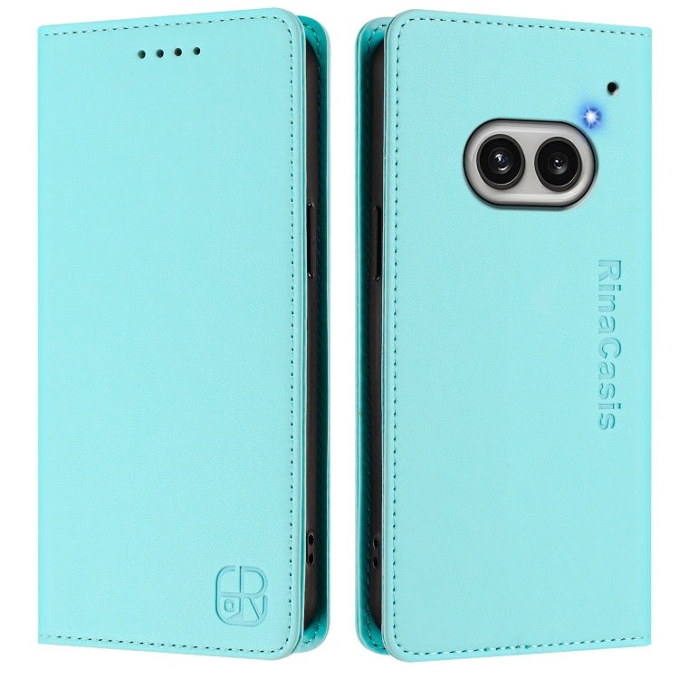 For Nothing Phone 2a RC01 Dual-Folded Magnetic Suction RFID Leather Phone Case