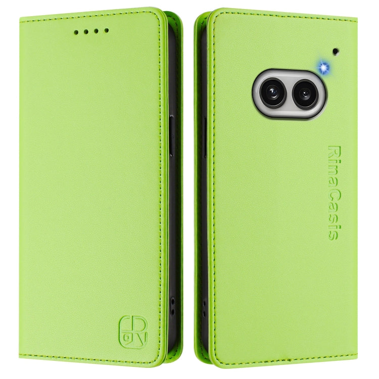 For Nothing Phone 2a RC01 Dual-Folded Magnetic Suction RFID Leather Phone Case