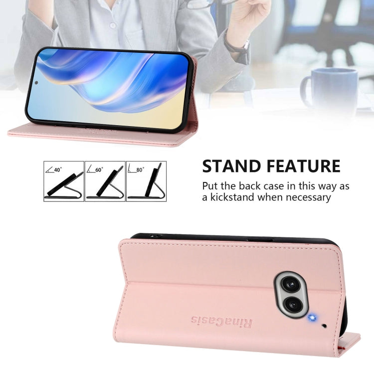 For Nothing Phone 2a RC01 Dual-Folded Magnetic Suction RFID Leather Phone Case