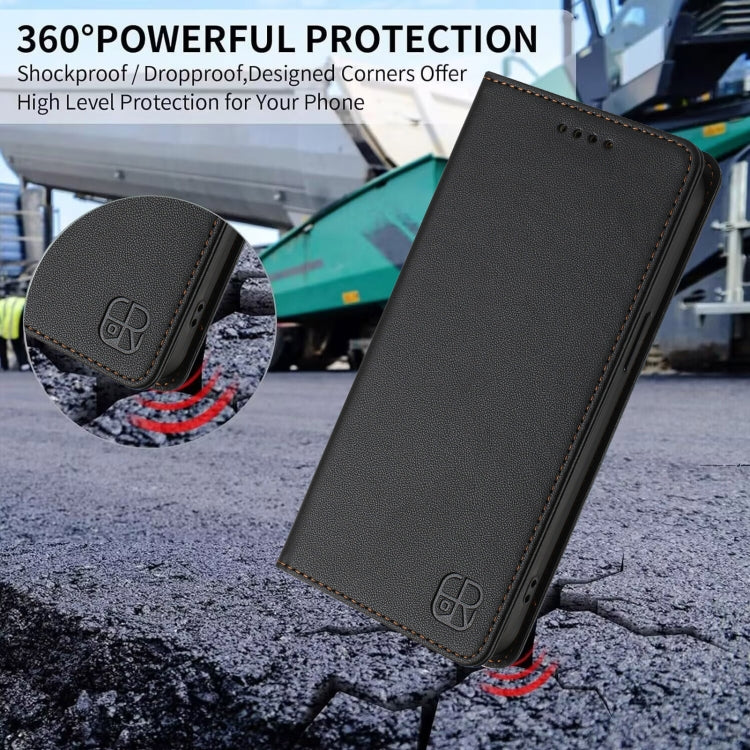 For Nothing Phone 2a RC01 Dual-Folded Magnetic Suction RFID Leather Phone Case