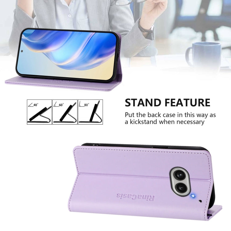 For Nothing Phone 2a RC01 Dual-Folded Magnetic Suction RFID Leather Phone Case