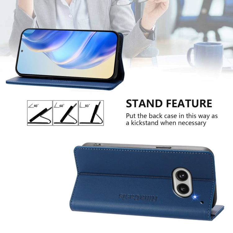 For Nothing Phone 2a RC01 Dual-Folded Magnetic Suction RFID Leather Phone Case