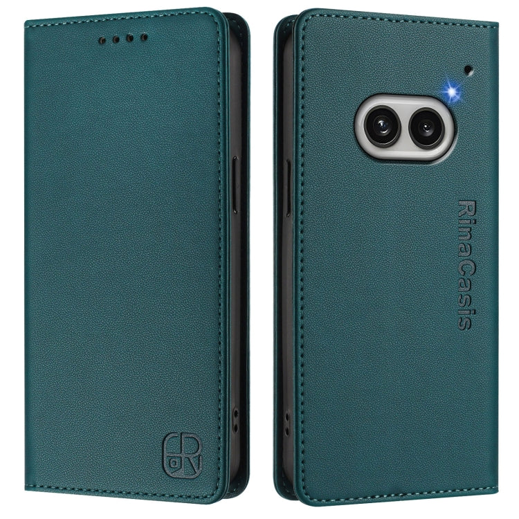 For Nothing Phone 2a RC01 Dual-Folded Magnetic Suction RFID Leather Phone Case