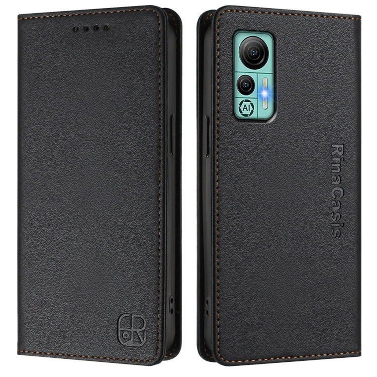 For Ulefone Note 14 RC01 Dual-Folded Magnetic Suction RFID Leather Phone Case