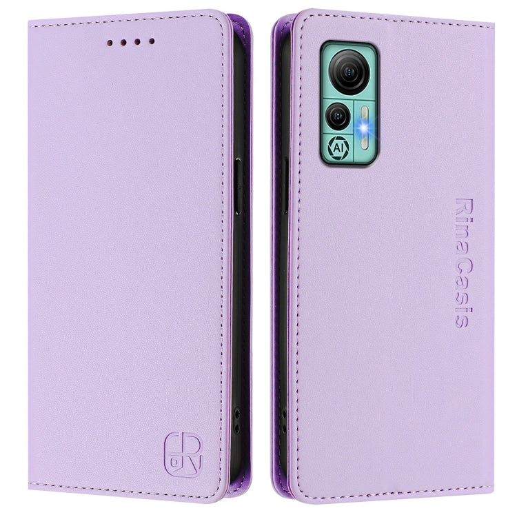 For Ulefone Note 14 RC01 Dual-Folded Magnetic Suction RFID Leather Phone Case