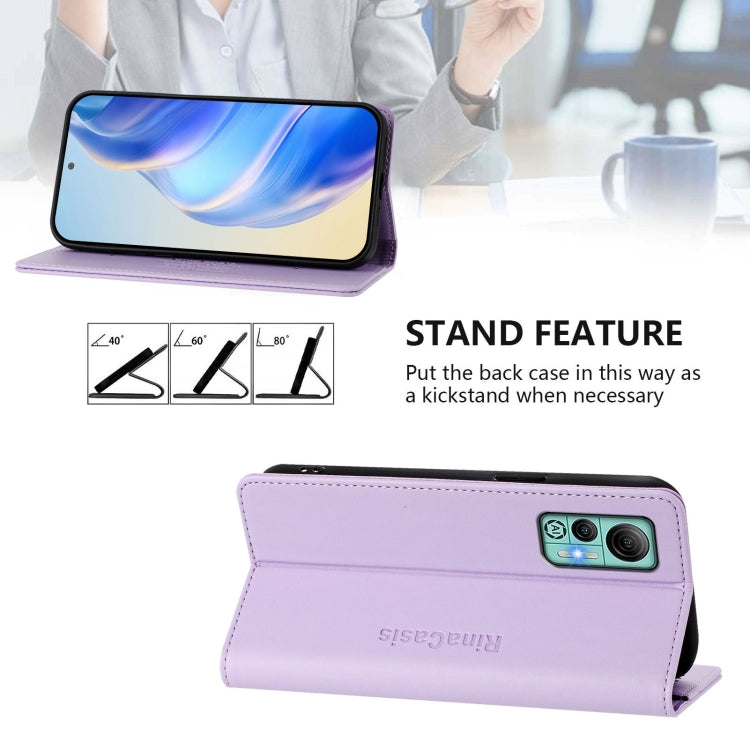 For Ulefone Note 14 RC01 Dual-Folded Magnetic Suction RFID Leather Phone Case