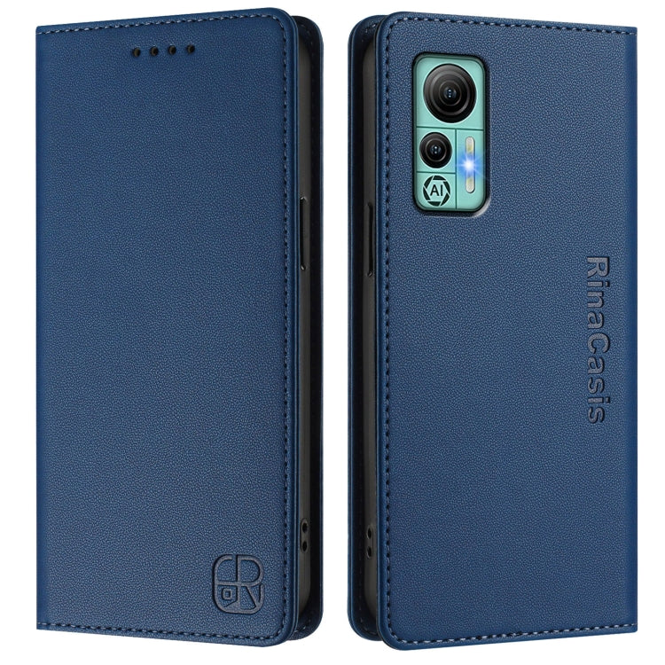 For Ulefone Note 14 RC01 Dual-Folded Magnetic Suction RFID Leather Phone Case
