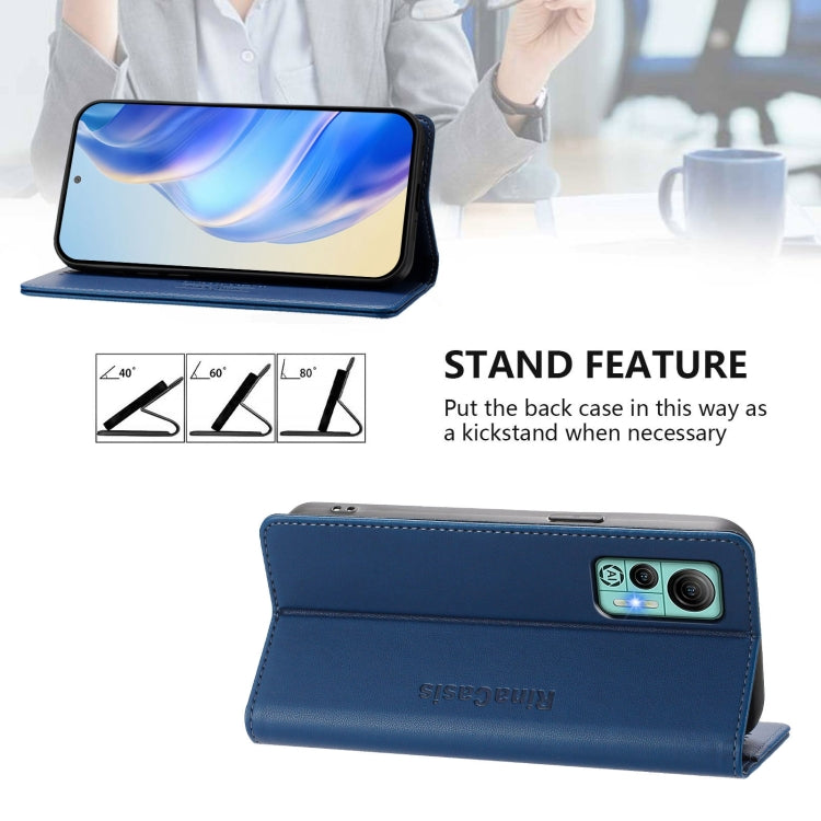 For Ulefone Note 14 RC01 Dual-Folded Magnetic Suction RFID Leather Phone Case