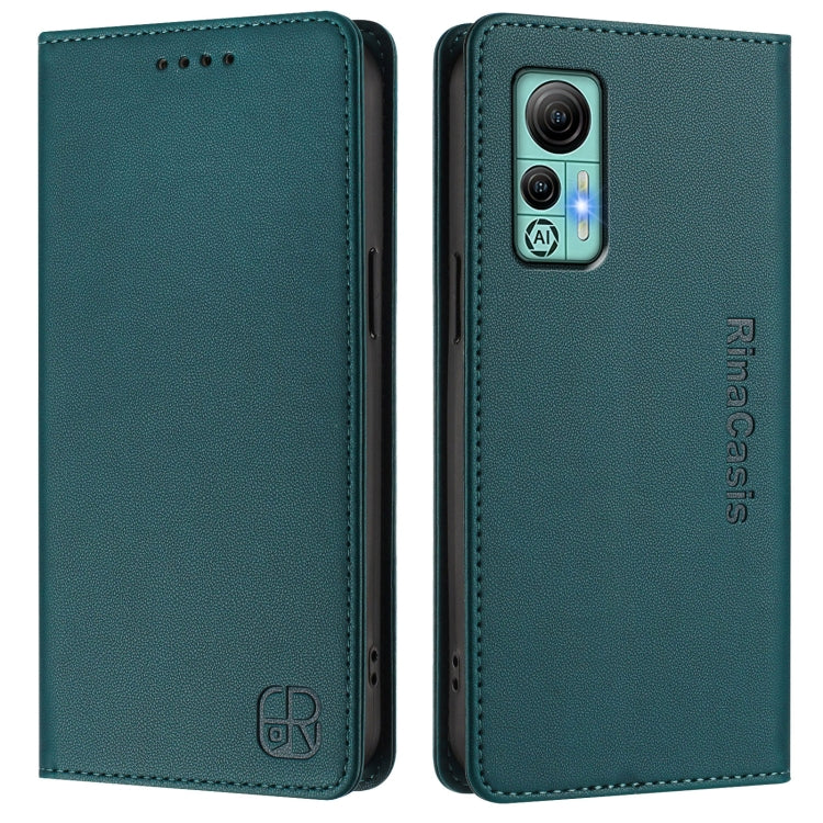 For Ulefone Note 14 RC01 Dual-Folded Magnetic Suction RFID Leather Phone Case