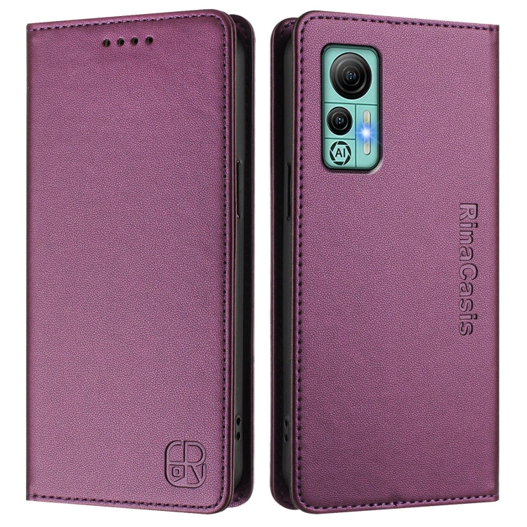 For Ulefone Note 14 RC01 Dual-Folded Magnetic Suction RFID Leather Phone Case