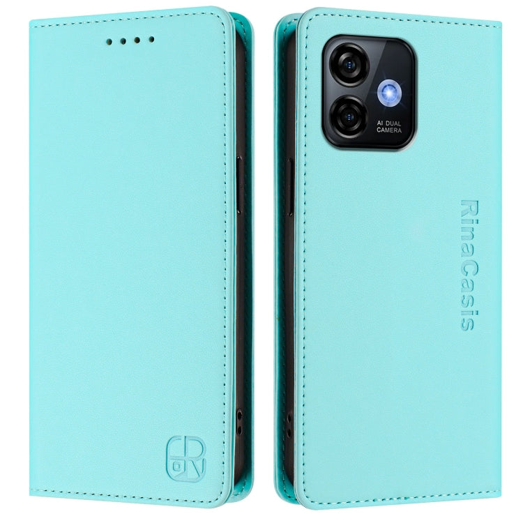For Ulefone Note 16 Pro RC01 Dual-Folded Magnetic Suction RFID Leather Phone Case