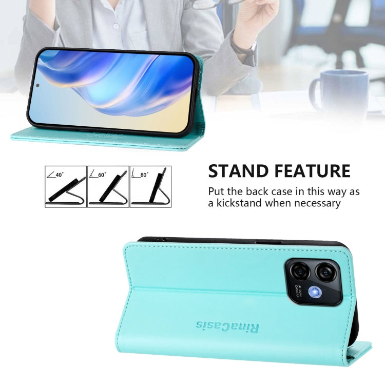 For Ulefone Note 16 Pro RC01 Dual-Folded Magnetic Suction RFID Leather Phone Case