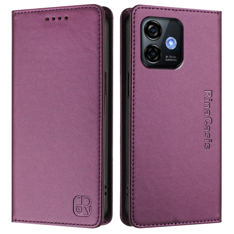 For Ulefone Note 16 Pro RC01 Dual-Folded Magnetic Suction RFID Leather Phone Case
