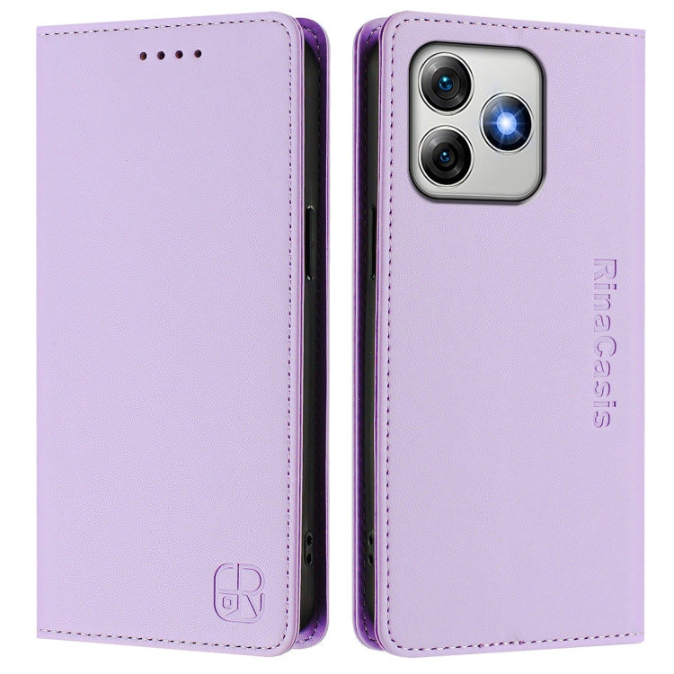 For Ulefone Note 18 Ultra 5G RC01 Dual-Folded Magnetic Suction RFID Leather Phone Case