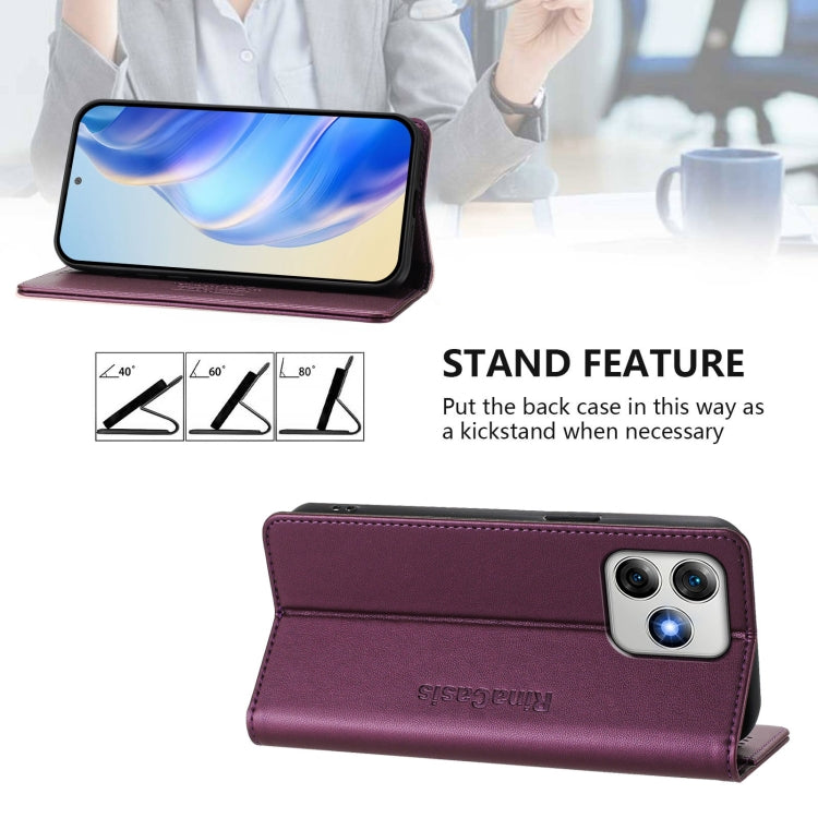 For Ulefone Note 18 Ultra 5G RC01 Dual-Folded Magnetic Suction RFID Leather Phone Case