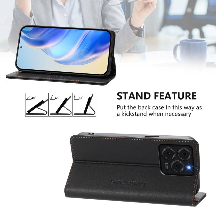 For Ulefone Note 20 Pro RC01 Dual-Folded Magnetic Suction RFID Leather Phone Case