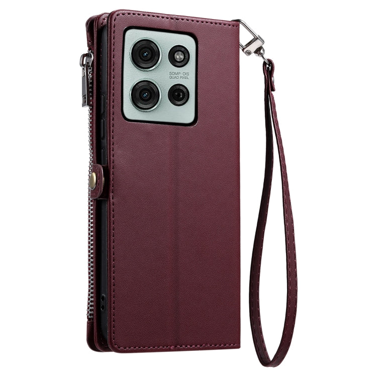 For Motorola Moto G75 5G Leather Stitching Multi-card Slot Zipper Phone Case