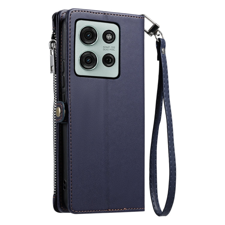 For Motorola Moto G75 5G Leather Stitching Multi-card Slot Zipper Phone Case
