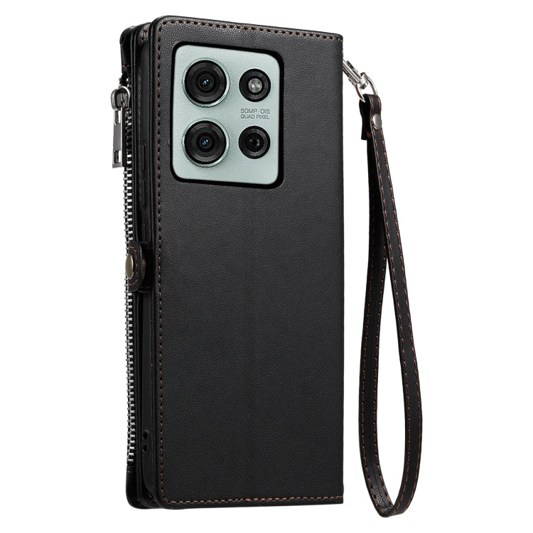 For Motorola Moto G75 5G Leather Stitching Multi-card Slot Zipper Phone Case