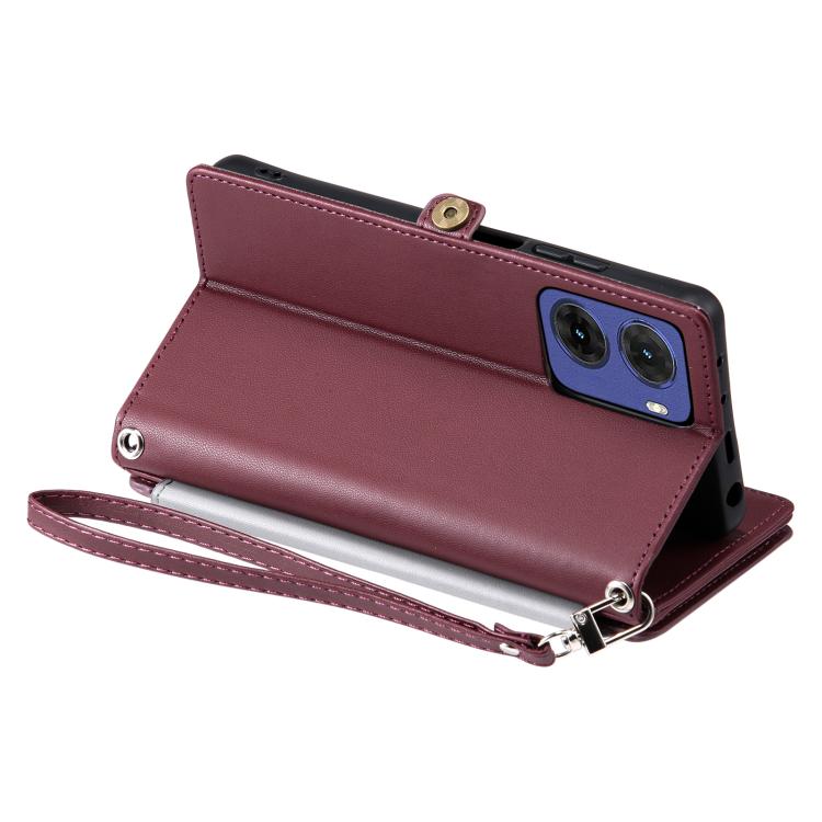 For Motorola Moto G05 Leather Stitching Multi-card Slot Zipper Phone Case