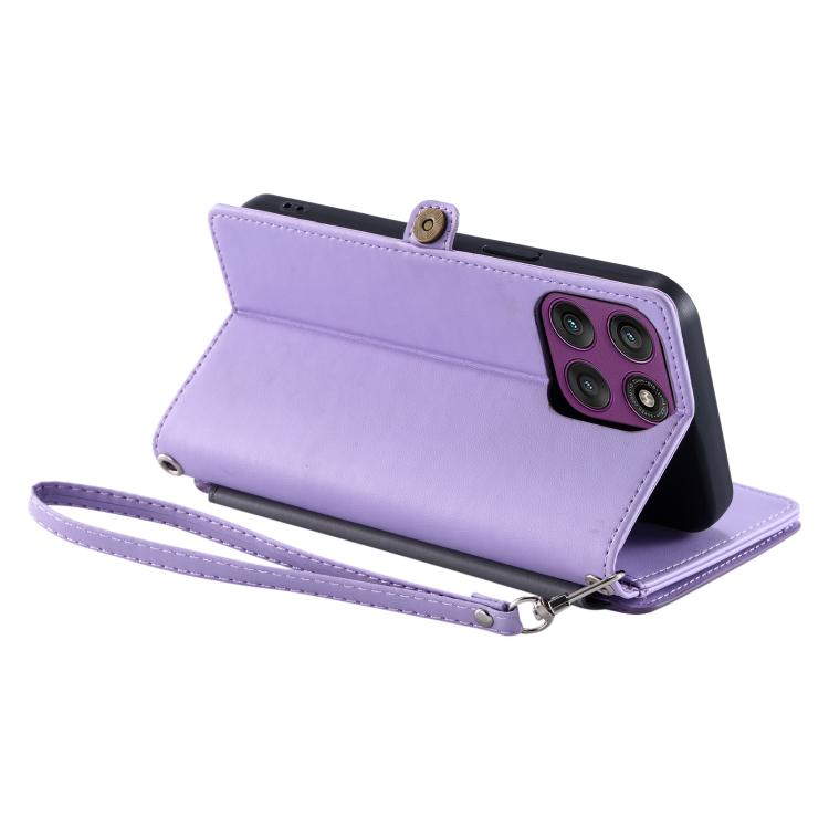 For Motorola Edge 60 Pro Leather Stitching Multi-card Slot Zipper Phone Case