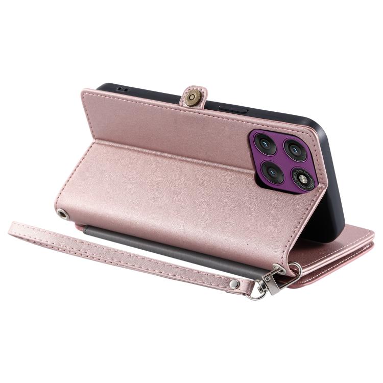 For Motorola Edge 60 Pro Leather Stitching Multi-card Slot Zipper Phone Case