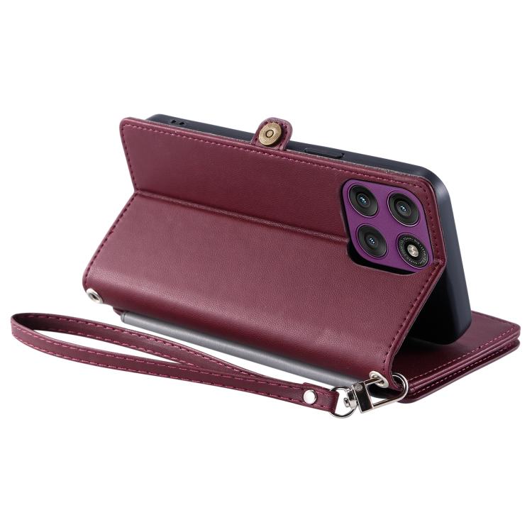 For Motorola Edge 60 Pro Leather Stitching Multi-card Slot Zipper Phone Case